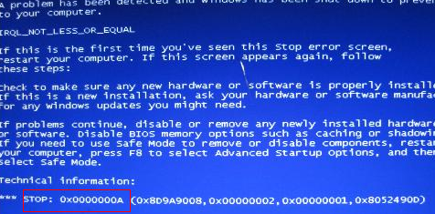 蓝屏代码 蓝屏代码