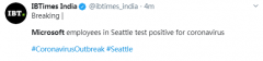 快讯！微软两名员工确认感染新冠肺炎