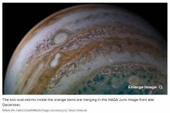 外媒：NASA朱诺号探测器捕获到不同寻常的“木星风暴”