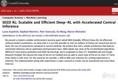 训练成本降低80%！谷歌开源SEED RL强化学习框架，降低AI创企压力