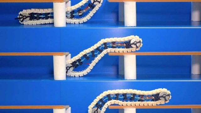 研究人员开发具有最少致动器的机器人 依靠自身履带越过障碍物