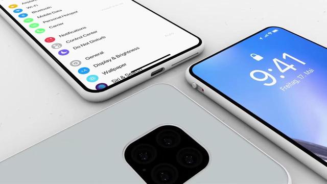 iPhoneSE2概念图：环形闪光灯浴霸四摄居中，前置摄像头屏下隐藏