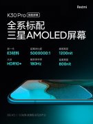 Redmi K30 Pro屏幕的核心参数正式公布