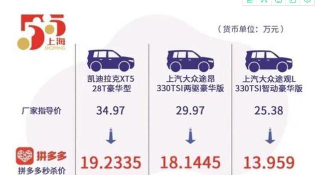 拼多多19.2万销售XT5，凯迪拉克官方发声：翻新车，假货！