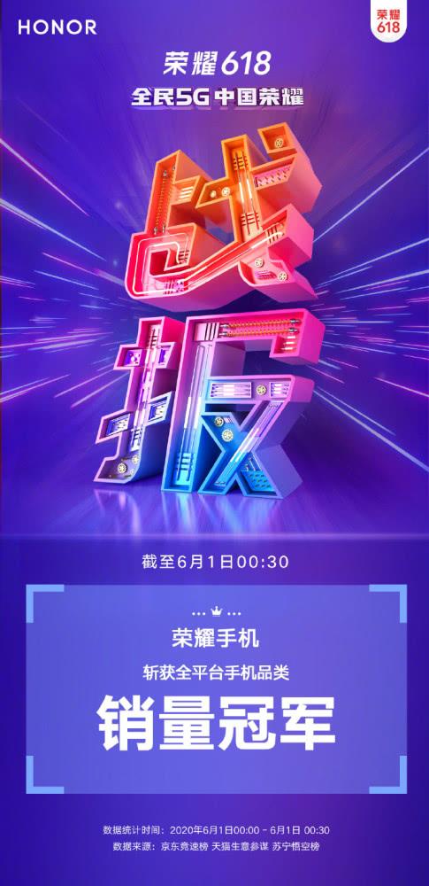618首日战报：荣耀获全平台销量冠军，小米开门红雷军送手机