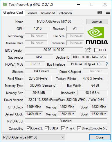 MX150显卡和GTX1050哪个好