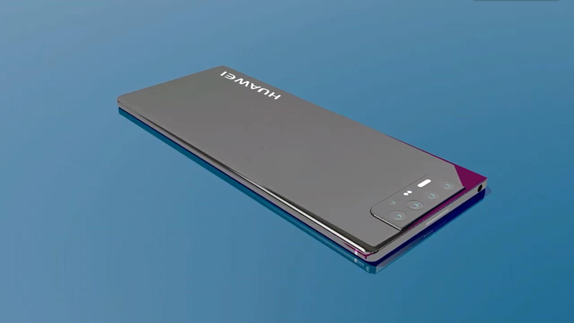 华为Mate40Pro概念图:横排5镜头配直面全屏