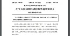 *ST金贵：因涉嫌信息披露违法违规 公司将配合证监会立案调查 究竟发生了什么