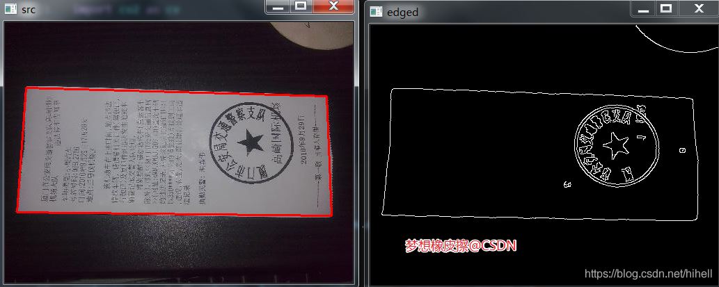 Python OpenCV 图像区域轮廓标记,可用于框选各种小纸条