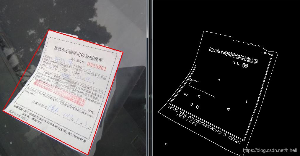 Python OpenCV 图像区域轮廓标记,可用于框选各种小纸条