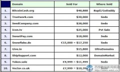 DN榜：比特币风头太盛！3月注册的域名bitcoincash.org卖出 6位数！