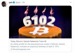  CEO 多西转发文章为 “比特币之父”中本聪 “庆生”，数字 6102 究竟代表什么