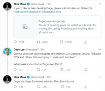 马斯克：选择狗狗币是因为其有狗狗和 MEME 表情