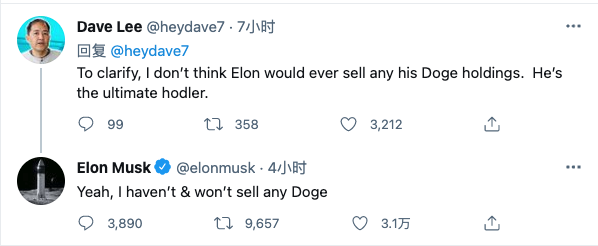 马斯克回应有人称其为狗狗币 CEO:狗狗币并没有正式的组织