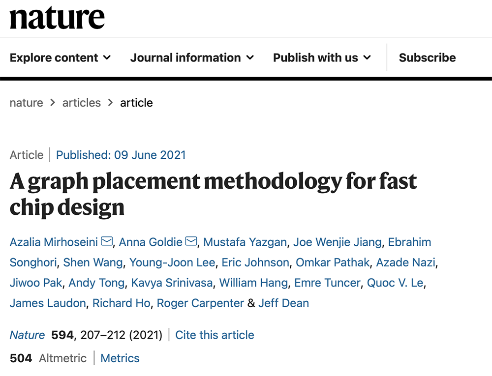谷歌 TPU AI 算法秘密武器:数周的芯片布局设计,现在只要 6 小时