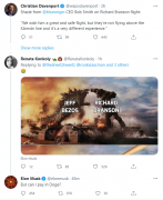 马斯克 在 Jeff Bezos、Richard Branson 太空计划的相关推特下回复