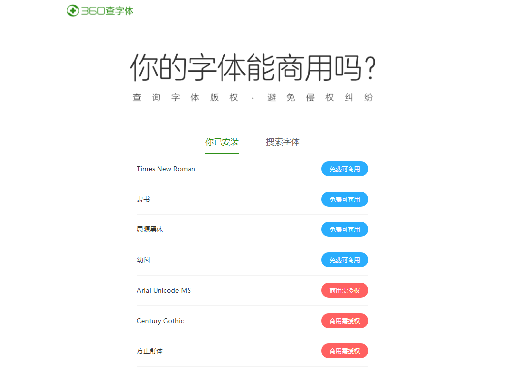 华文字体商用免费吗（免费可商用的中文字体）