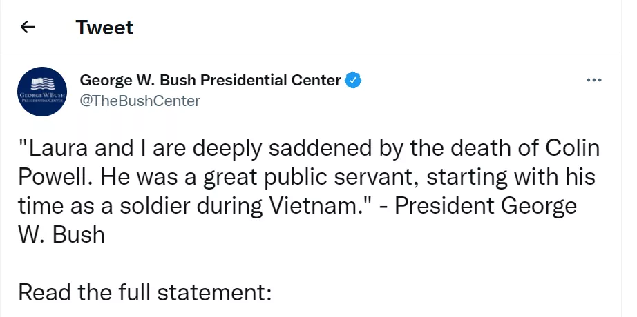 美前国务卿鲍威尔因患新冠去世（美国前总统小布什对鲍威尔去世表示哀悼）