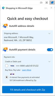 微软 Edge 浏览器将原生支持电商平台分期付款 thumbnail image 2 of blog post titled
Introducing Buy now, pay later in Microsoft Edge
Re: Introducing Buy now, pay later in Microsoft Edge
Re: Introducing Buy now, pay later in Microsoft Edge
Re: Introducing Buy now, pay later in Microsoft Edge