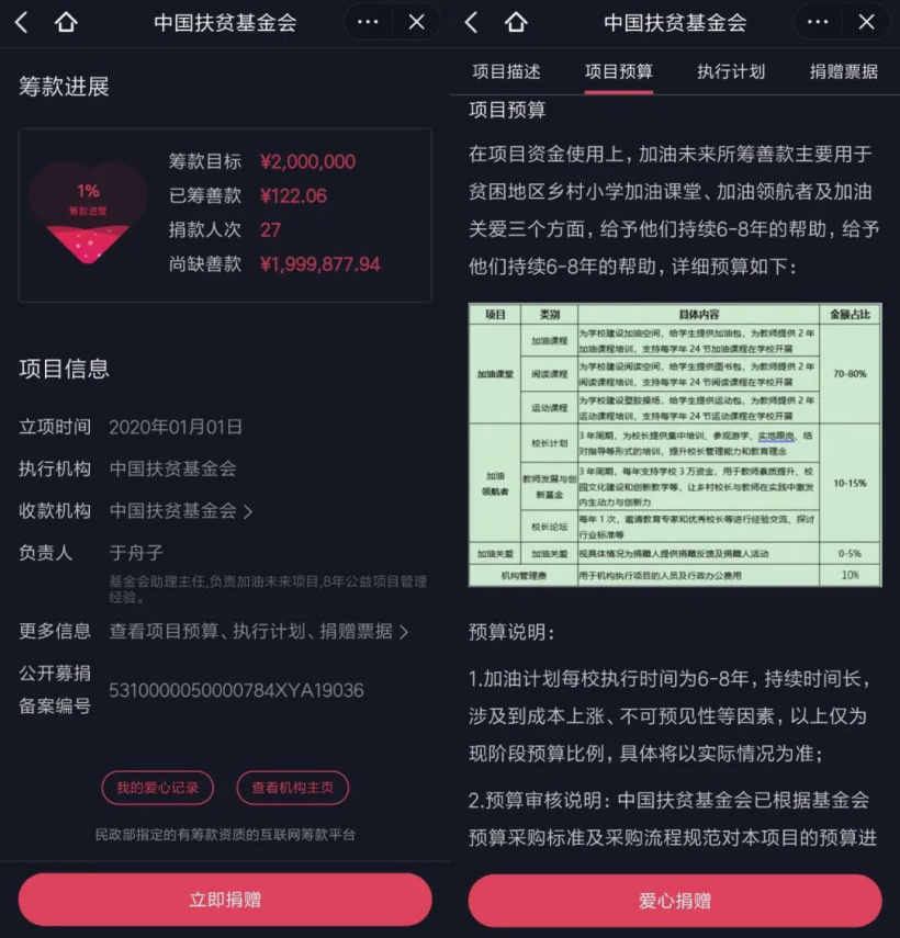 字节跳动公益平台在抖音/今日头条等上线:可捐款并查看项目进展