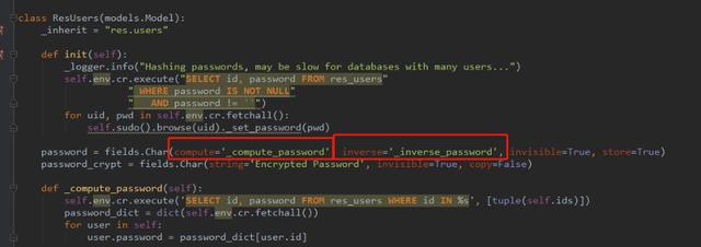 Python(odoo框架密码修改，作者项目开发中真实案例)